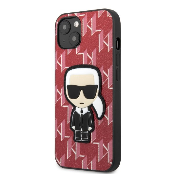 Karl Lagerfeld KLHCP13SPMNIKPI Apple iPhone 13 mini hardcase red Monogram Ikonik Patch