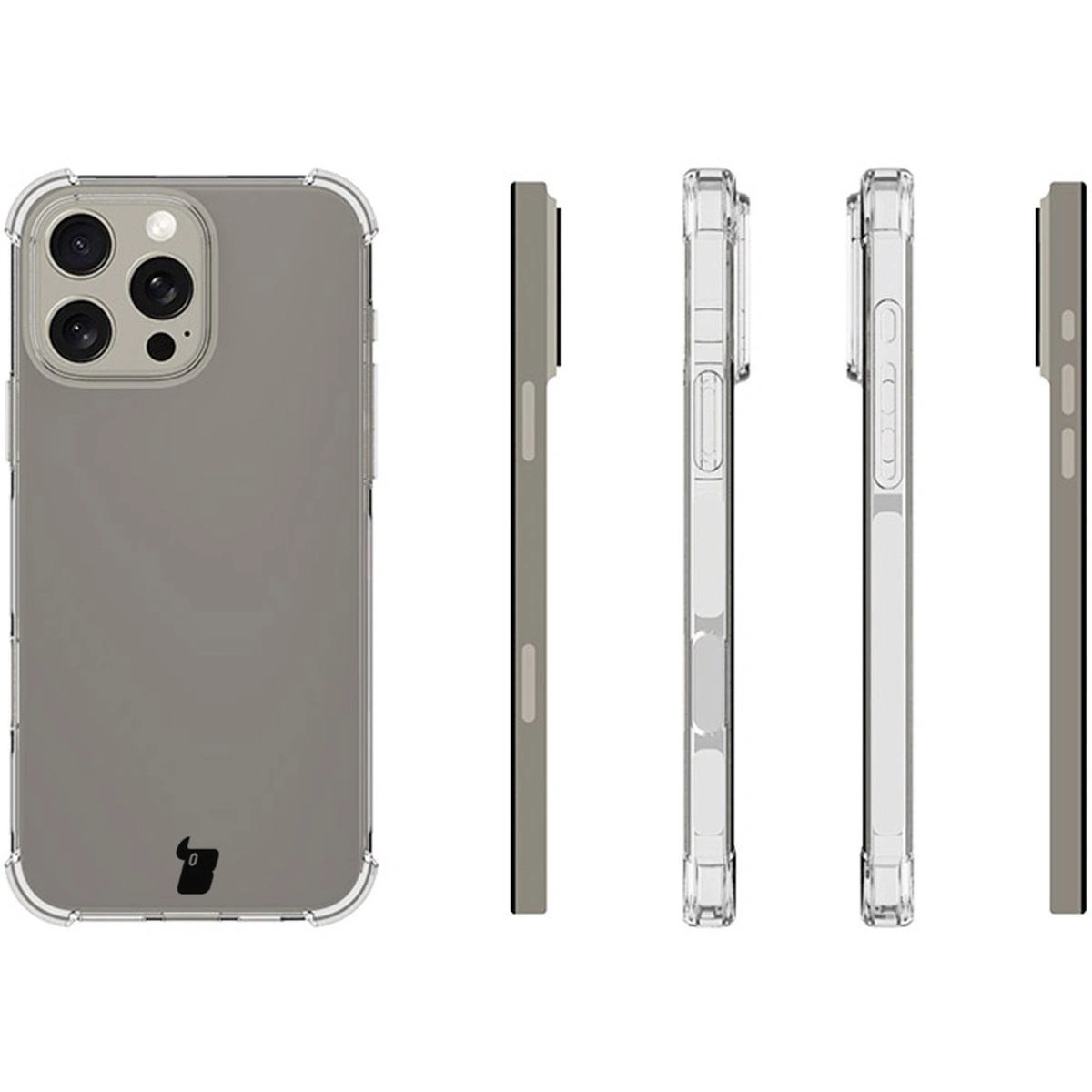 Bizon Case Clear Pack case + 2x tempered glass + lens glass Apple iPhone 16 Pro Max