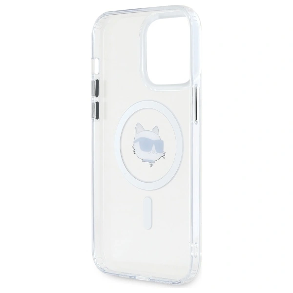 Karl Lagerfeld KLHMP14XHLSCHH Apple iPhone 14 Pro Max hardcase IML Metal Choupette Head MagSafe white