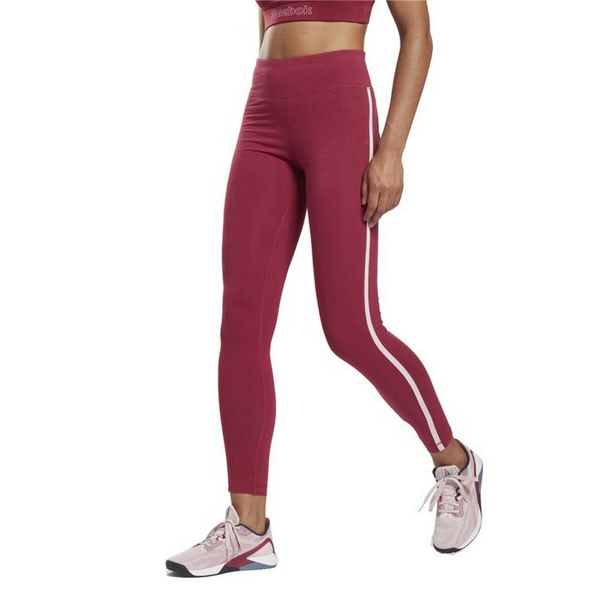 Sports Leggings Reebok  Pping Cotton W Dark Red
