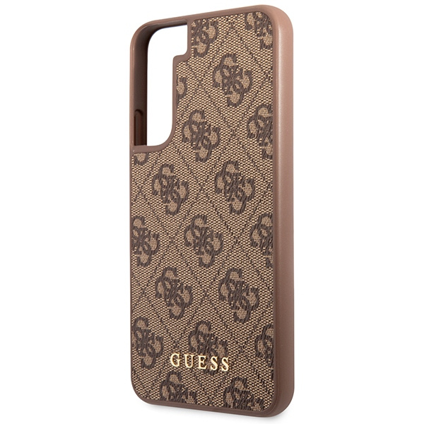 Guess GUHCS23SG4GFBR Samsung Galaxy S23 brown hard case 4G Metal Gold Logo