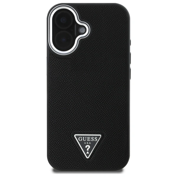 Guess GUHMP16MPGTSPSK Apple iPhone 16 Plus hardcase Grained Triangle MagSafe black