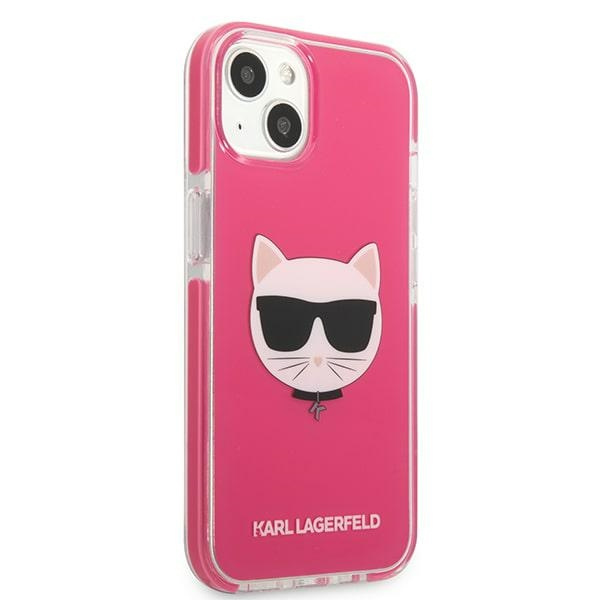 Karl Lagerfeld KLHCP13STPECPI Apple iPhone 13 mini hardcase fuschia Choupette Head