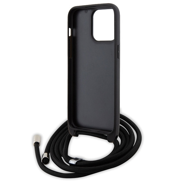 Karl Lagerfeld KLHCP15XSAKCPSK Apple iPhone 15 Pro Max hardcase Crossbody Saffiano Metal Pin Karl & Choupette black
