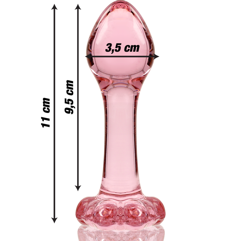 NEBULA SERIES BY IBIZA - MODEL 2 ANAL PLUG BOROSILICATE GLASS 11 X 3.5 CM PINK