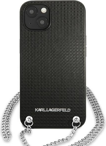 Karl Lagerfeld KLHCP13MPMK Apple iPhone 13 hardcase black Leather Textured and Chain