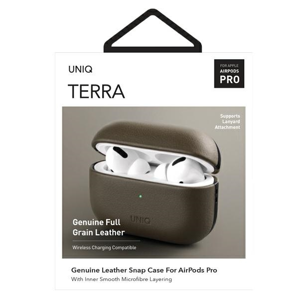 UNIQ Terra Apple AirPods Pro Genuine Leather olive