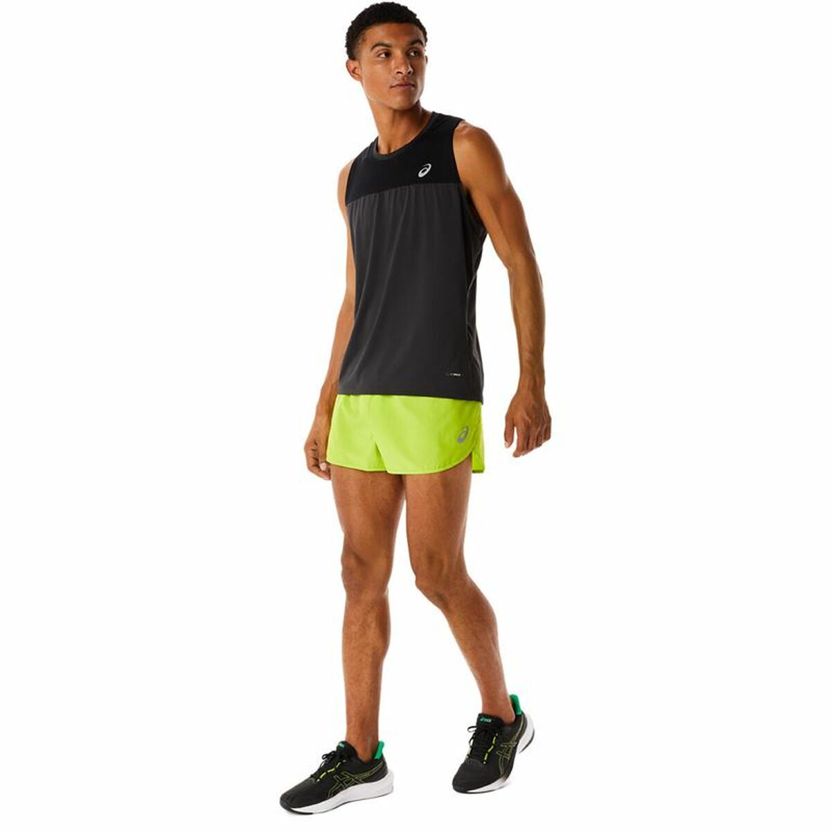 Men's Sports Shorts Asics Core Split Lime green