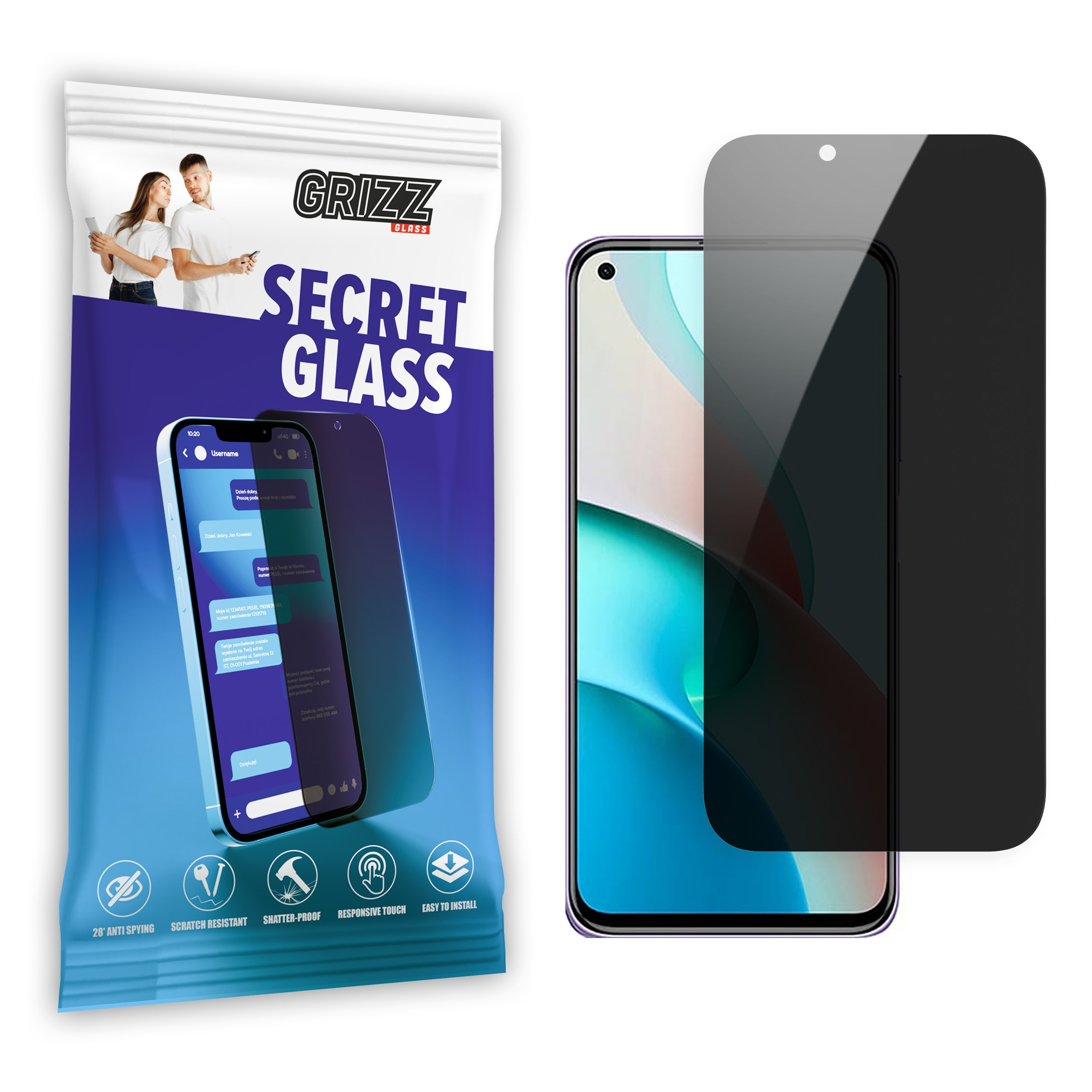 GrizzGlass SecretGlass Xiaomi Redmi Note 9