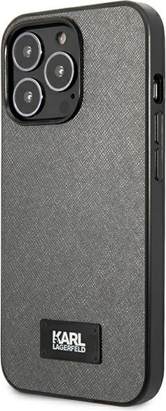 Karl Lagerfeld KLHCP13XSFMP2DG Apple iPhone 13 Pro Max hardcase silver Saffiano Plaque