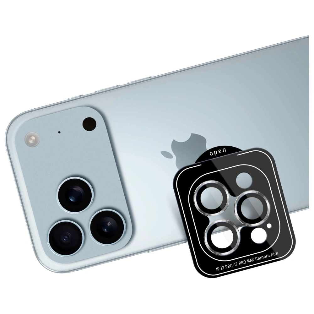 Szkło hybrydowe na obiektyw aparatu 3MK Lens Protection Pro do Apple iPhone 17 Pro / 17 Pro Max srebrny