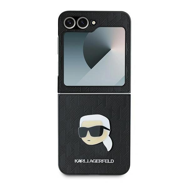Case Karl Lagerfeld KLHCZF6PGKSKIHK Samsung Galaxy Z Flip6 Saffiano Monogram black/black