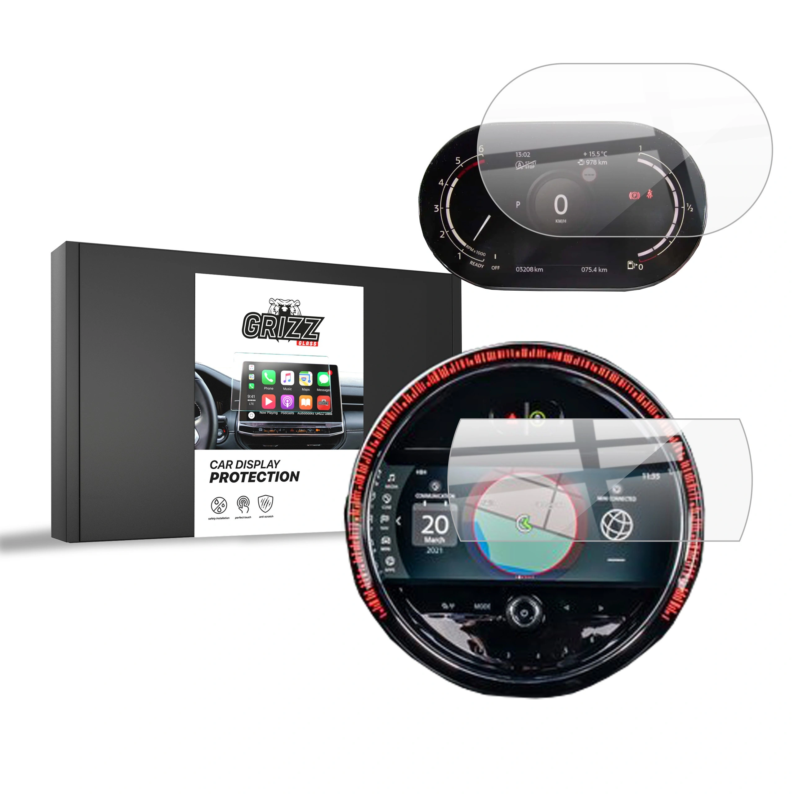 Ceramic GrizzGlass CarDisplay Protection Mini Cooper SE 2020-2023 [2in1]