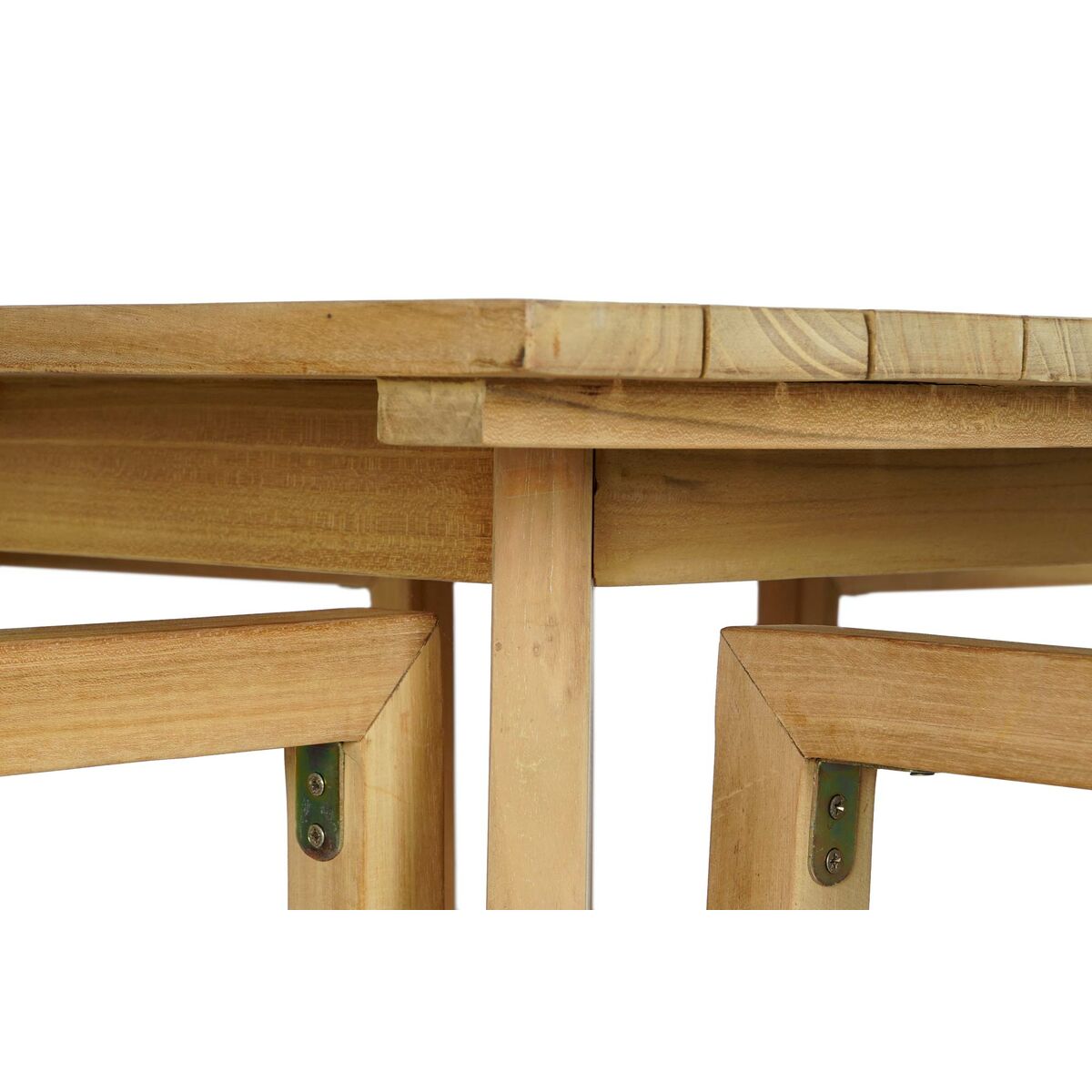 Table set with 4 chairs DKD Home Decor 90 x 90 x 75 cm Teak Rope
