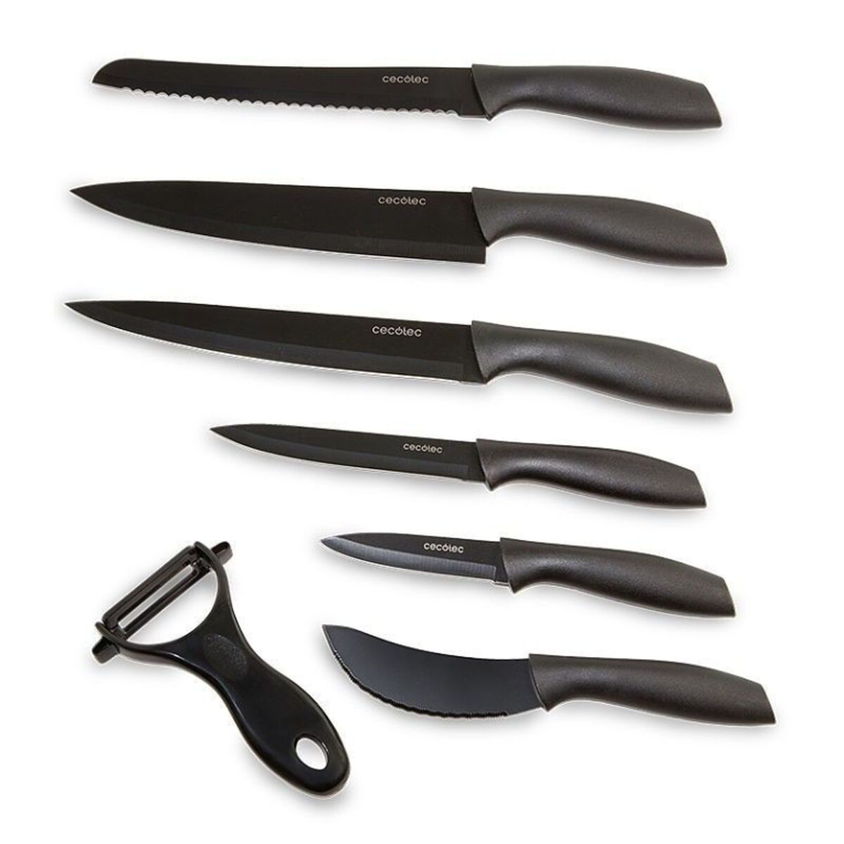 Knife Set Cecotec Titanium Black 7 Pieces