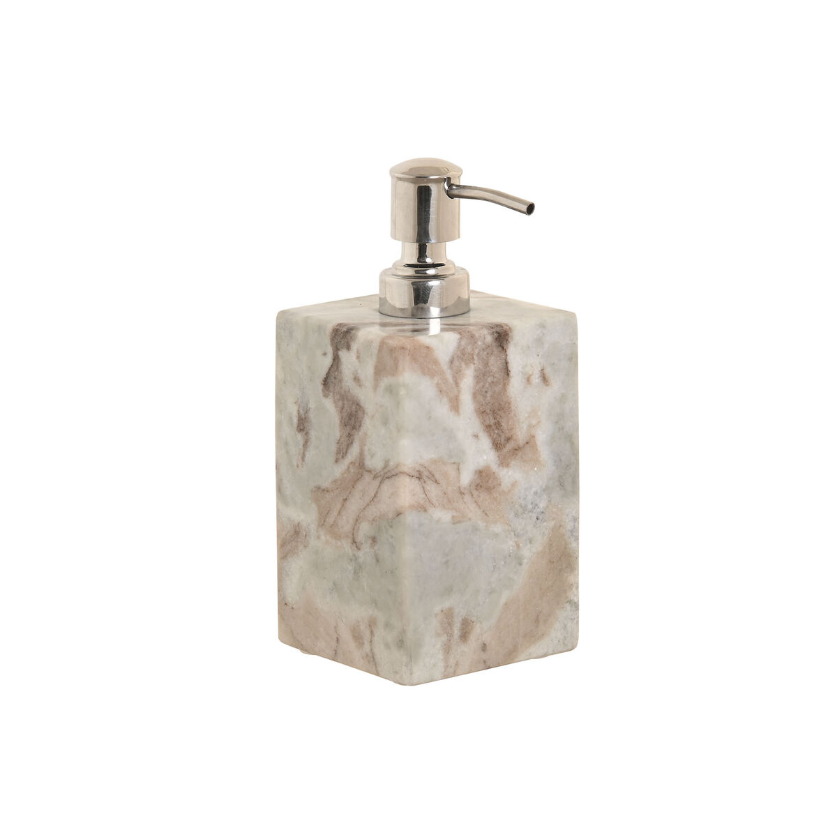 Soap Dispenser Home ESPRIT White Brown Marble Modern 7,5 x 7,5 x 18 cm