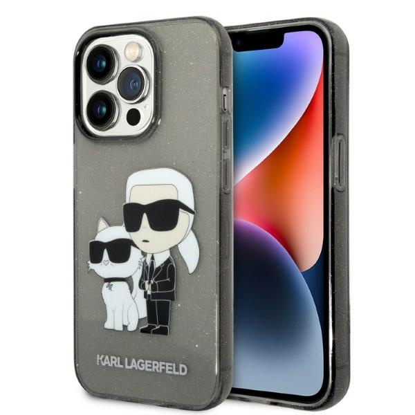 Karl Lagerfeld KLHCP14LHNKCTGK Apple iPhone 14 Pro black hardcase IML GLIT NFT Karl&Choupette