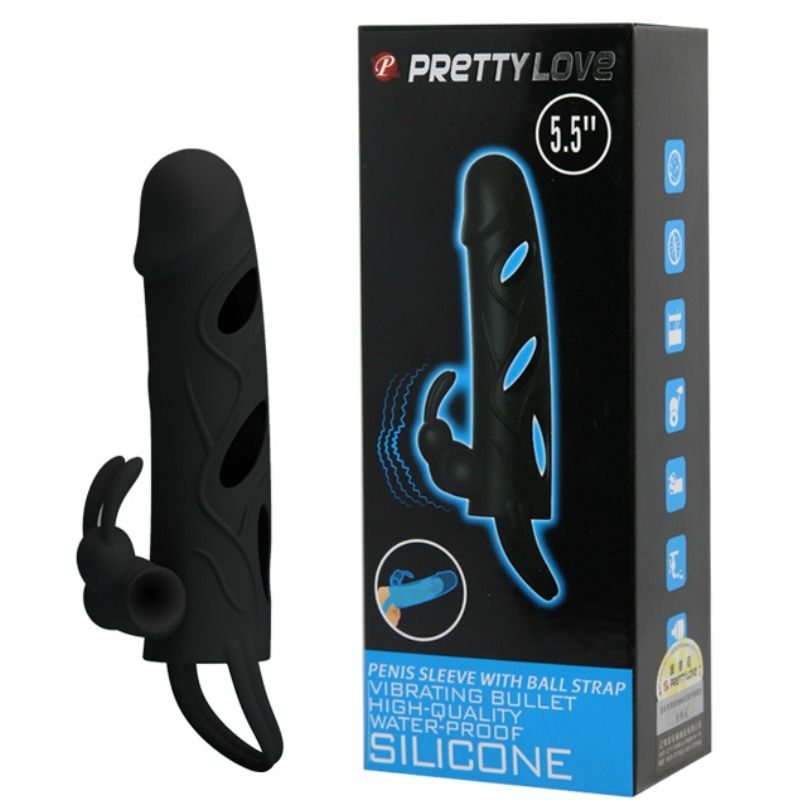PRETTY LOVE VIBRATING SILICONE SLEEVE 14 CM 1.0