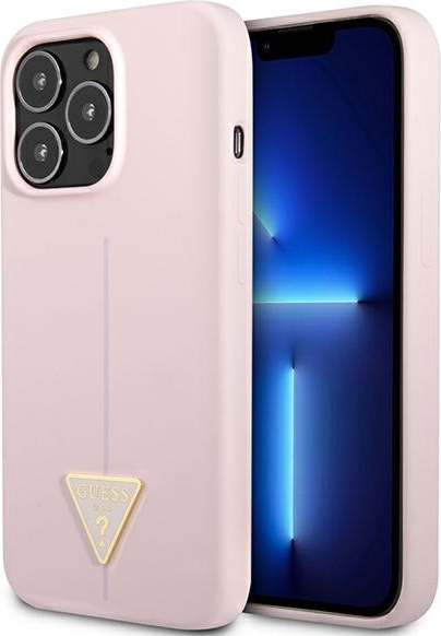 Guess GUHCP13XSLTGU Apple iPhone 13 Pro Max purple hardcase Silicone Triangle
