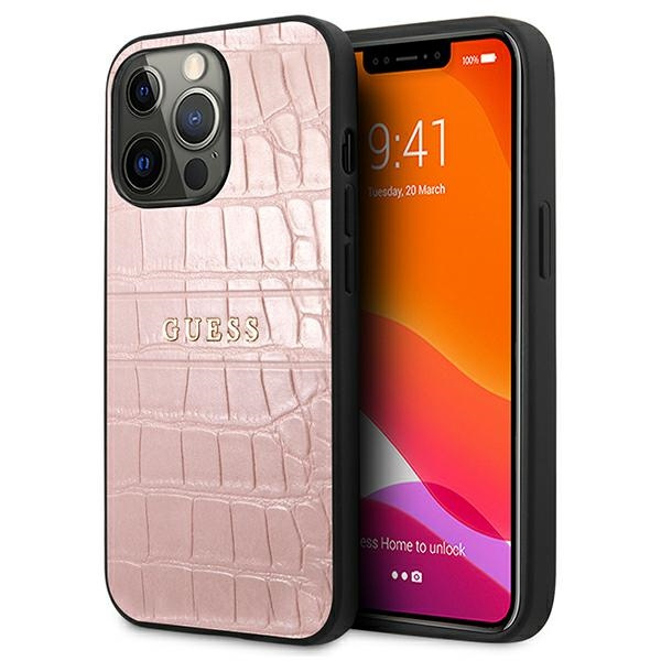 Guess GUHCP13LPCRBPI Apple iPhone 13 Pro pink Croco Strap Collection