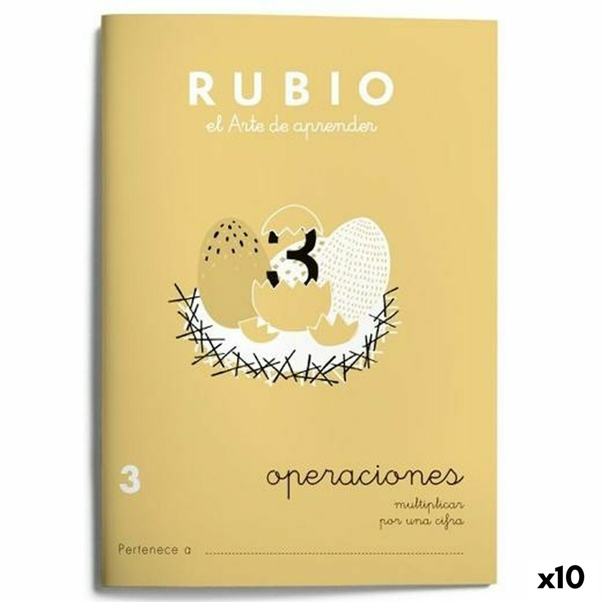 Maths exercise book Rubio Nº3 A5 Spanish 20 Sheets (10Units)
