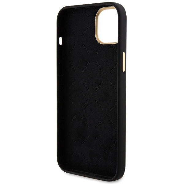 Guess GUHCP15SM4DGPK Apple iPhone 15 hardcase Silicone Logo Strass 4G black