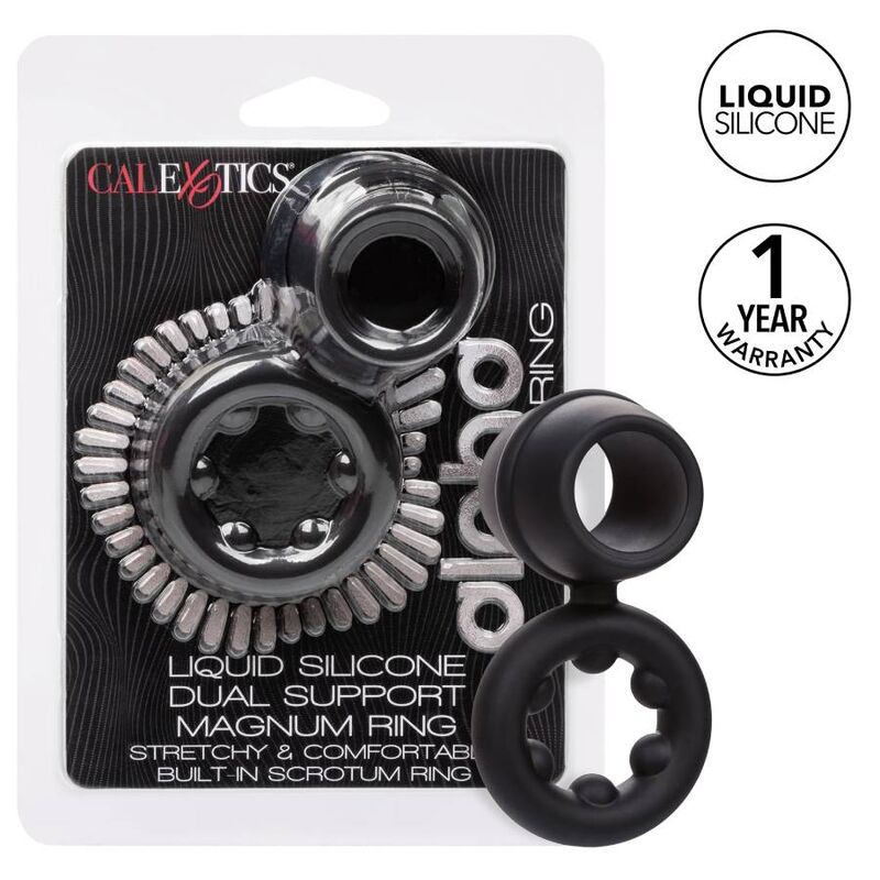 CALIFORNIA EXOTICS ALPHA DUAL MAGNUM RING BLACK