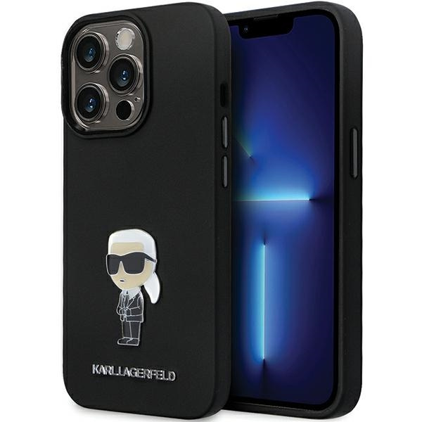 Karl Lagerfeld KLHCP13LSMHKNPK iPhone 13/13 Pro Silicone Ikonik Metal Pin black