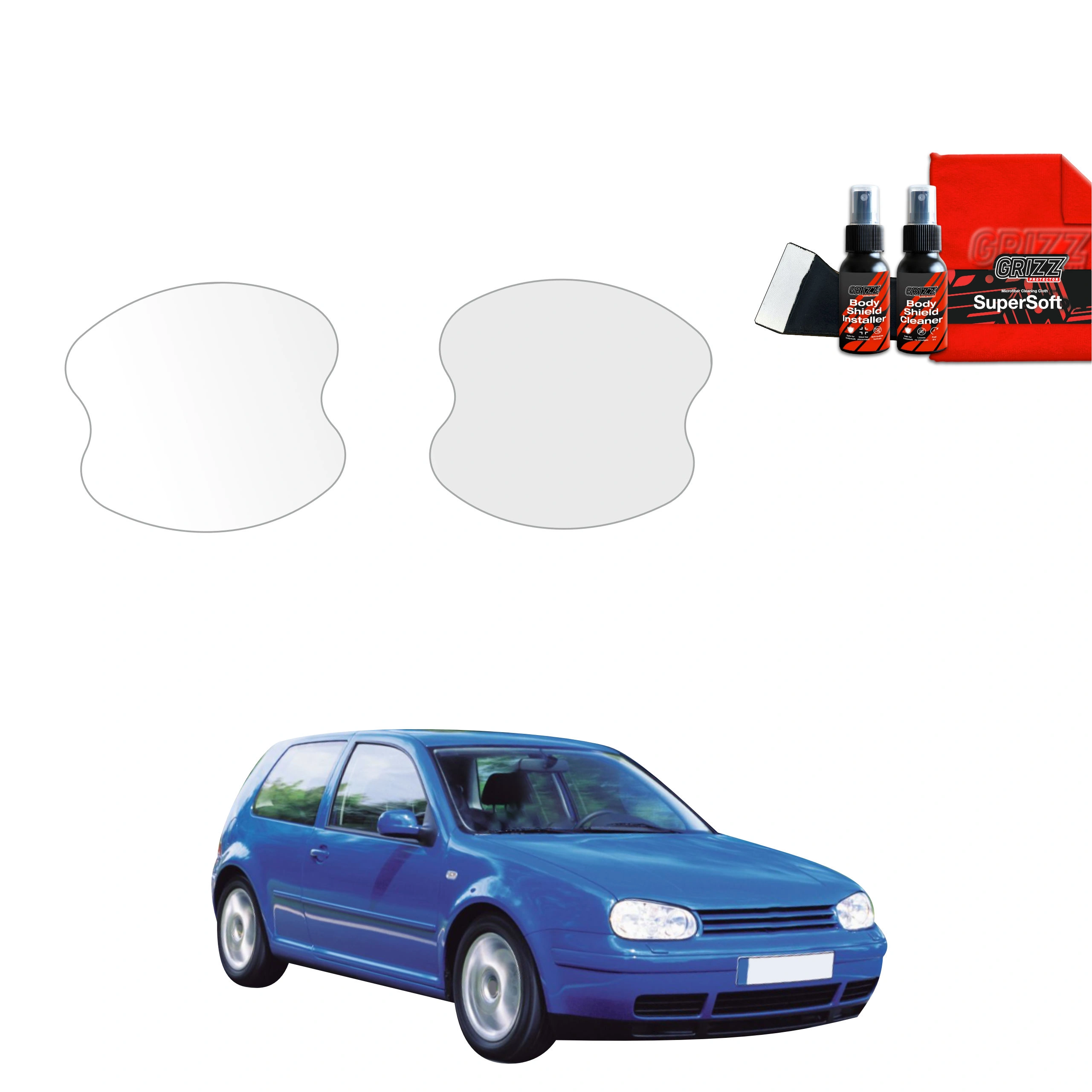 Folia ochronna pod klamki GrizzGlass BodyShield do Volkswagen Golf 4 Hatchback 3D (1997-2003) [4w1]