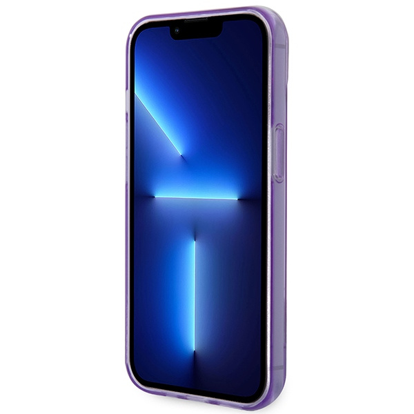 Guess GUHCP14SHGCOU Apple iPhone 14 purple hardcase Translucent