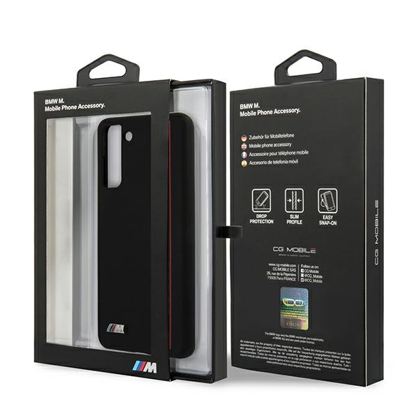 BMW BMHCS21MSIVTBK Samsung Galaxy S21+ Plus black Silicone Stripes M Collection