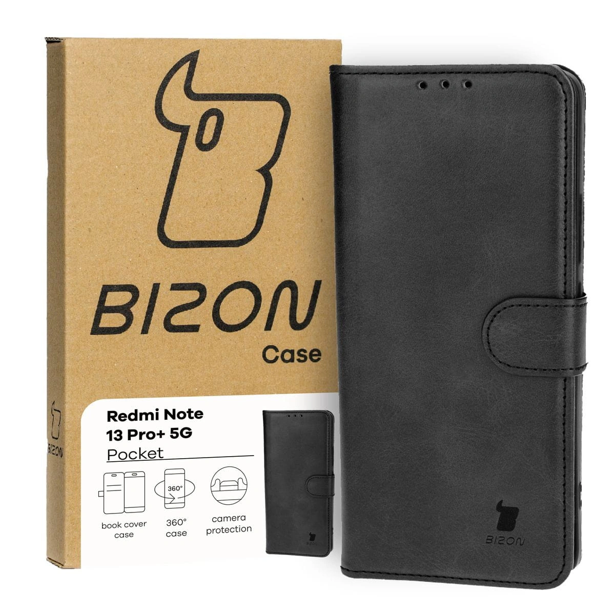 Bizon Case Pocket Xiaomi Redmi Note 13 Pro+ 5G black