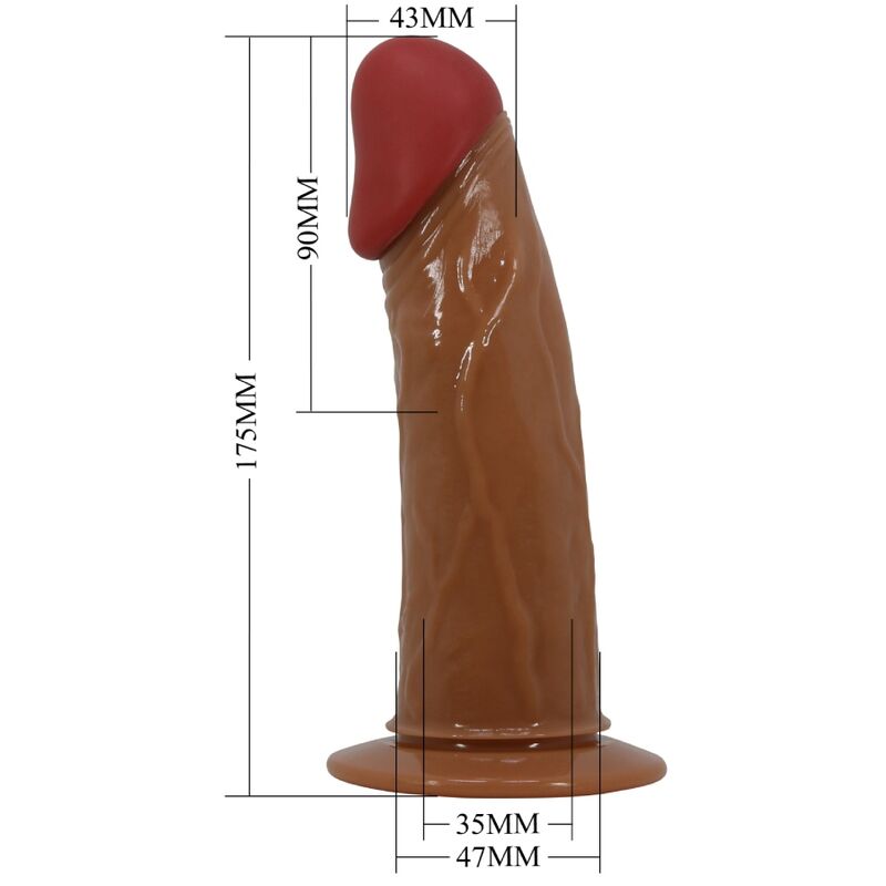 PRETTY LOVE - HARNESS BRIEFS STARKS MULTI-SPEED VIBRATION DILDO 17,5 CM LIGHT BROWN