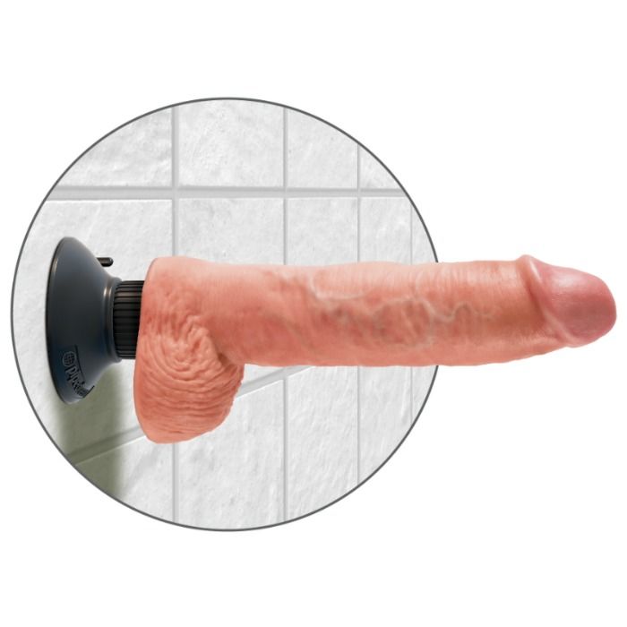 KING COCK 25.5 CM VIBRATING COCK WITH BALLS BLACK