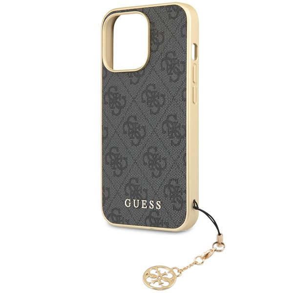 Guess GUHCP14LGF4GGR Apple iPhone 14 Pro gray hardcase 4G Charms Collection