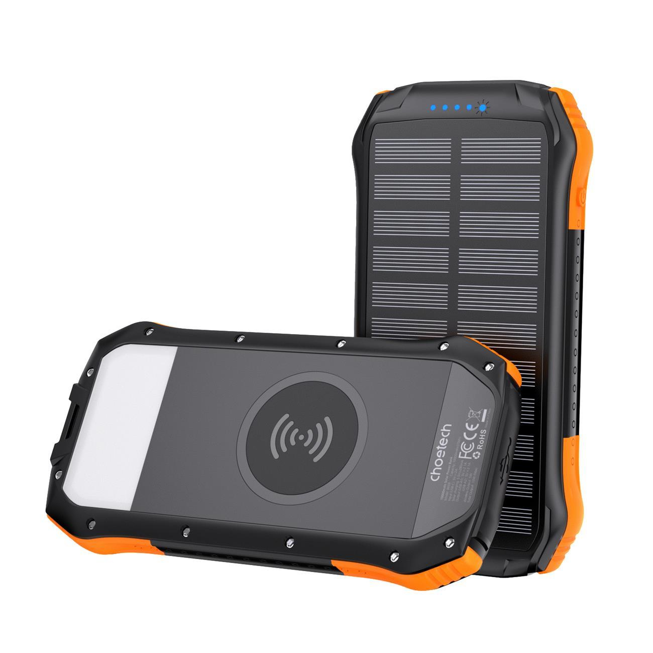 Choetech B659 Solar Powerbank Wireless Charger 10000mAh Qi 5W orange