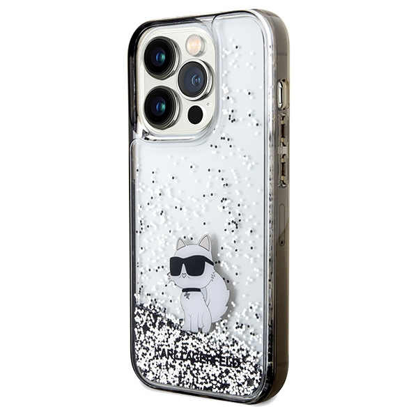 Karl Lagerfeld KLHCP14LLKCNSK Apple iPhone 14 Pro hardcase Liquid Glitter Choupette transparent