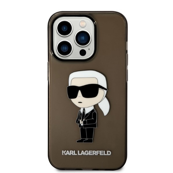 Karl Lagerfeld KLHCP14LHNIKTCK Apple iPhone 14 Pro black hardcase Ikonik Karl Lagerfeld
