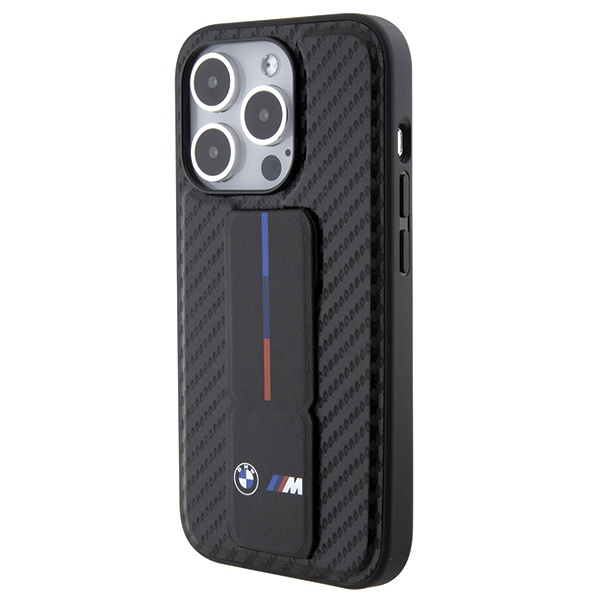 BMW BMHCP15LGSPCCK Apple iPhone 15 Pro hardcase Grip Stand Smooth & Carbon black
