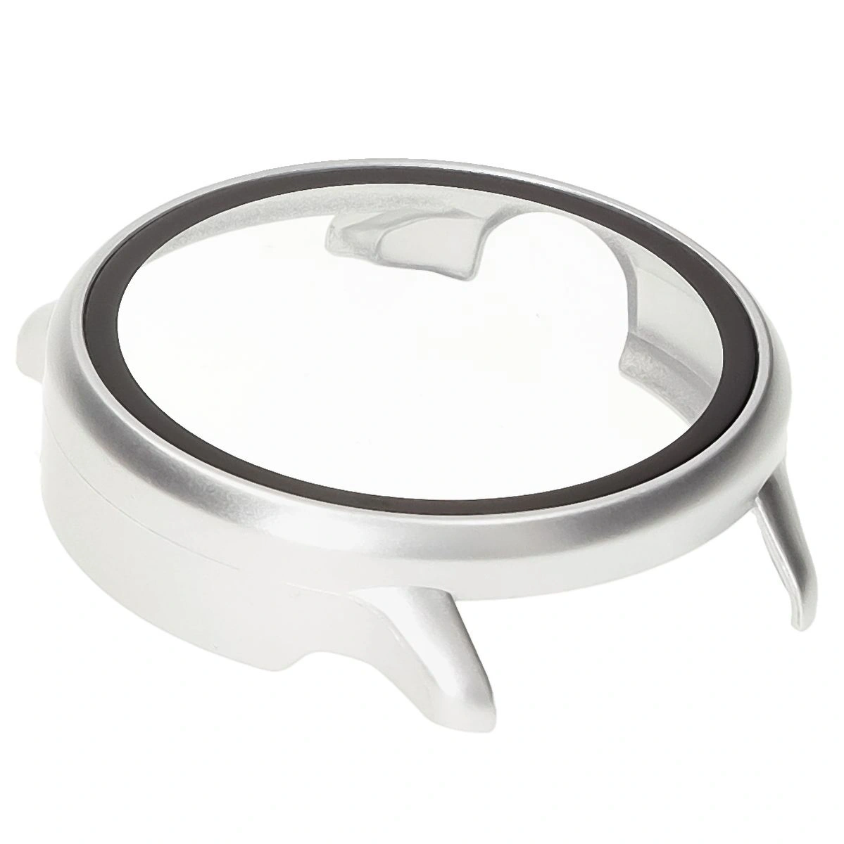 Etui ze szkłem do zegarka Bizon Case+Glass Watch do Garmin Vivoactive 6 satynowo srebrne