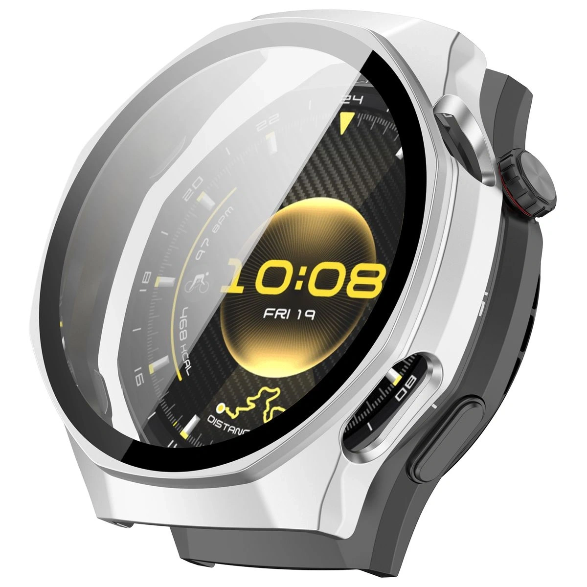 Etui ze szkłem do zegarka Bizon Case+Glass Watch do Huawei Watch GT6 Pro 46mm matowe srebrne