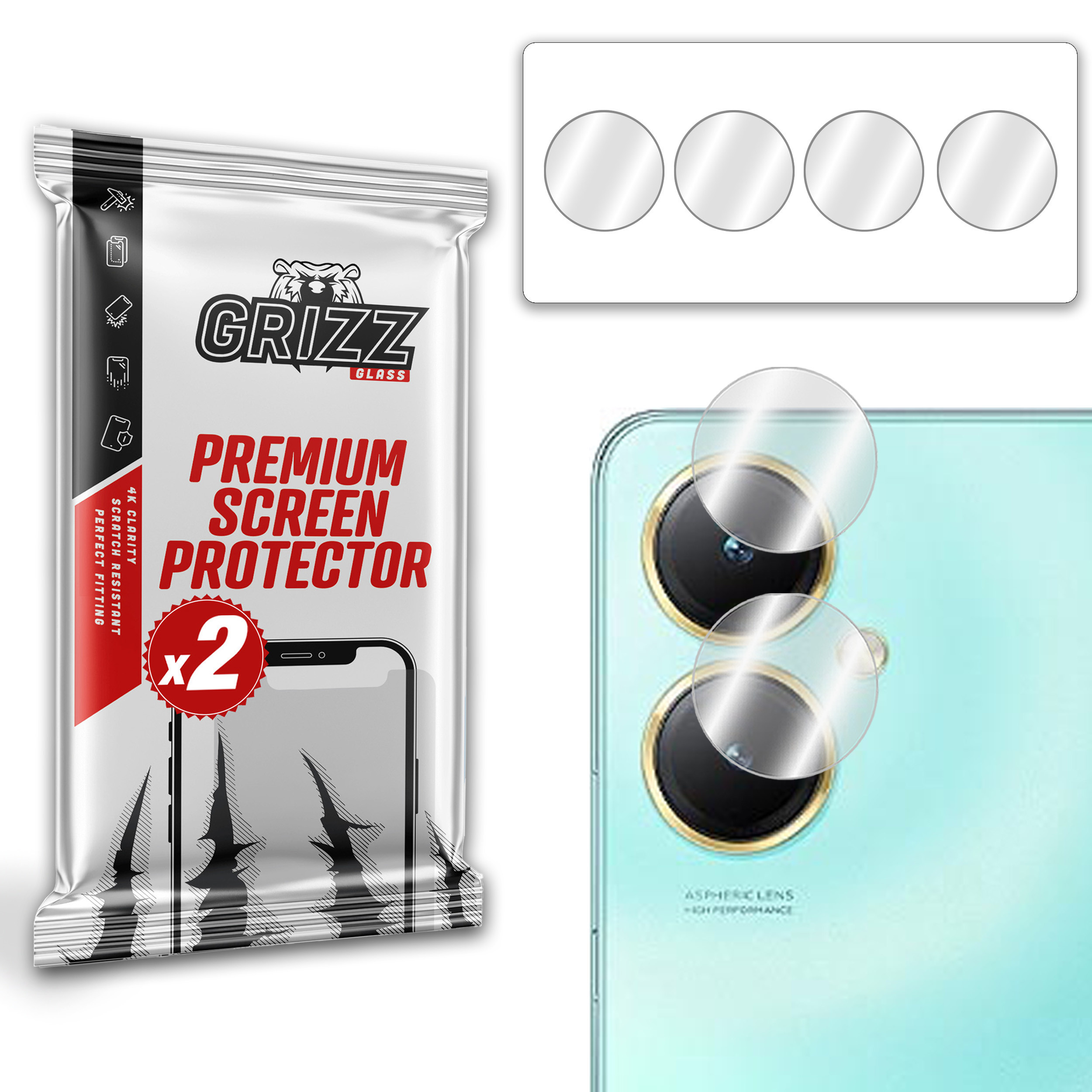 GrizzGlass HybridGlass Camera vivo Y35+