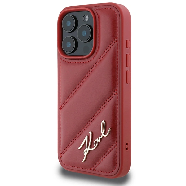 Karl Lagerfeld KLHCP16LPQDSMGR Apple iPhone 16 Pro hardcase Quilted Signature red