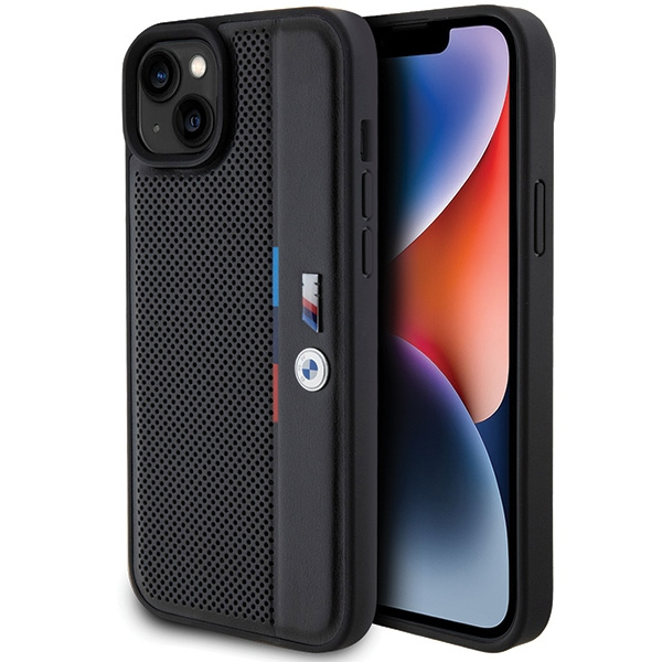 BMW BMHCP15M23PUPVK Apple iPhone 15 Plus / 14 Plus hardcase Perforated Tricolor Line black