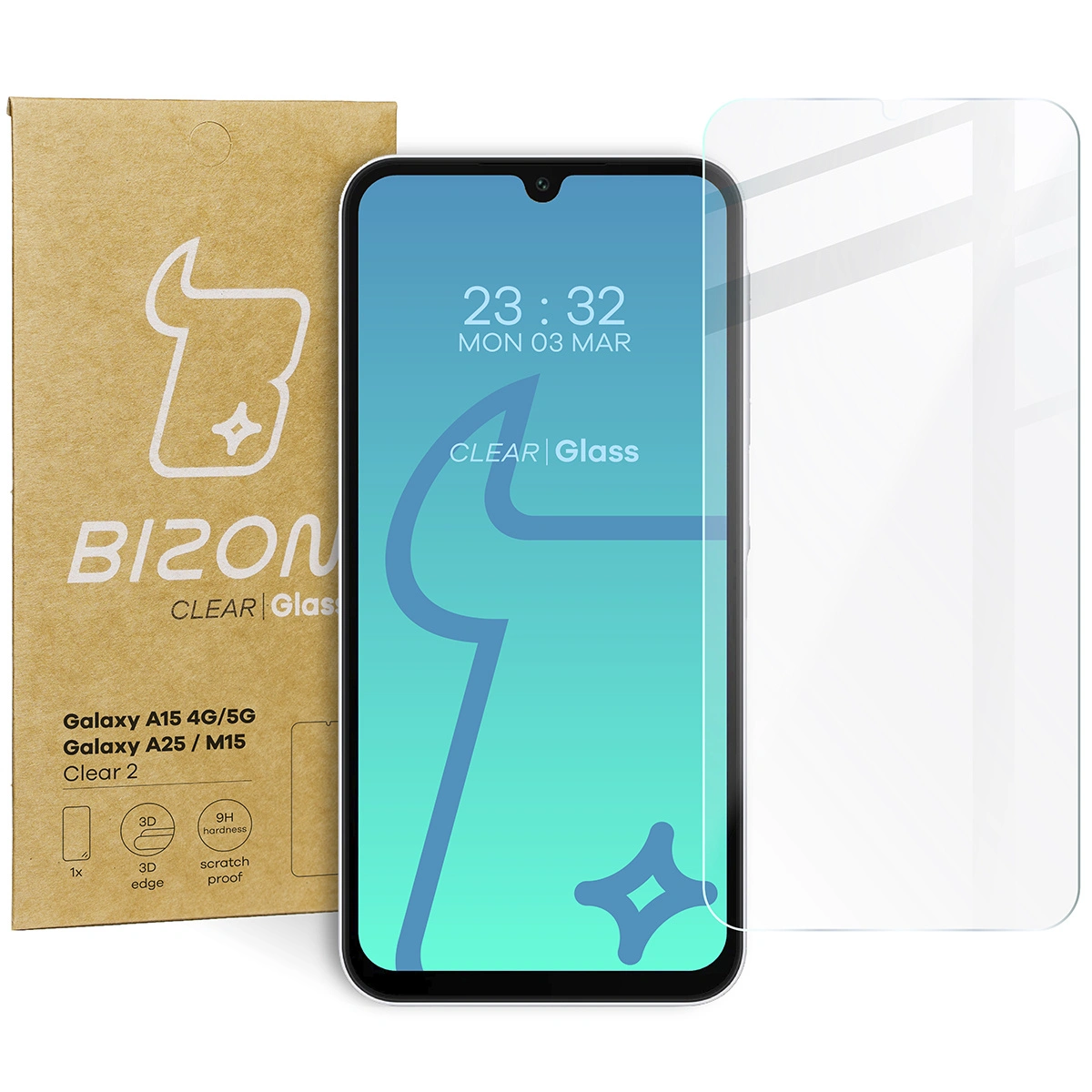 Bizon Glass Clear 2 Samsung Galaxy A15 4G/5G Samsung Galaxy A25 5G/M15 5G