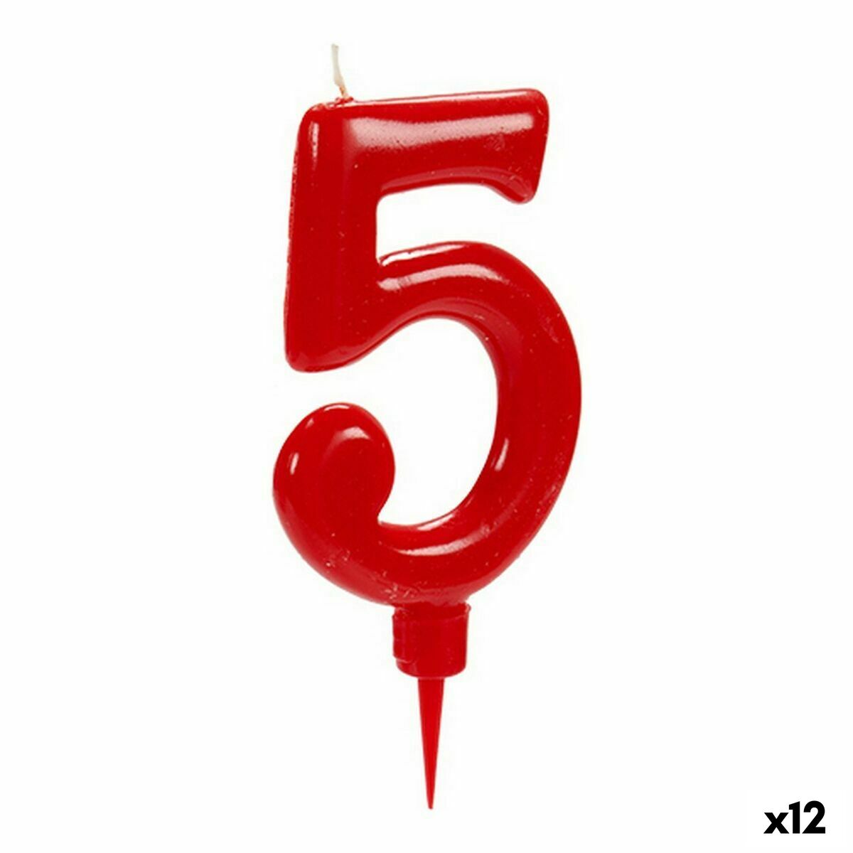 Candle Red Birthday Number 5 (12 Units)