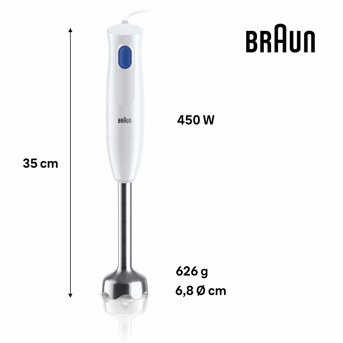 Cup Blender Braun MQ10.001MWH White 450 W Cup Blender Braun MQ10.001MWH White 450 W