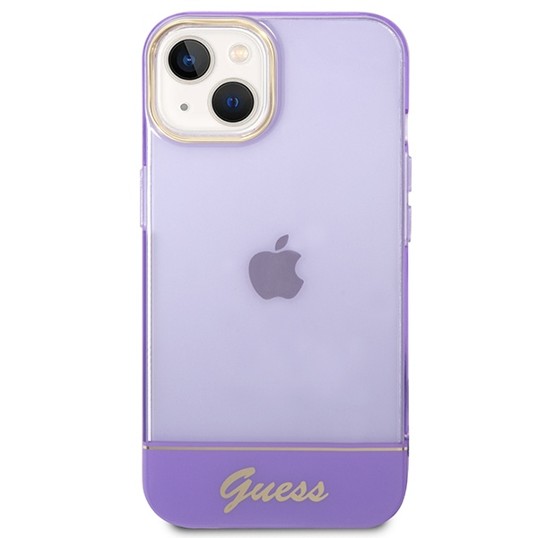 Guess GUHCP14SHGCOU Apple iPhone 14 purple hardcase Translucent