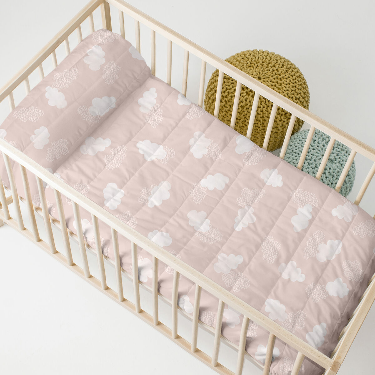 Bedspread (quilt) HappyFriday BASIC KIDS Pink 100 x 130 cm Baby Crib