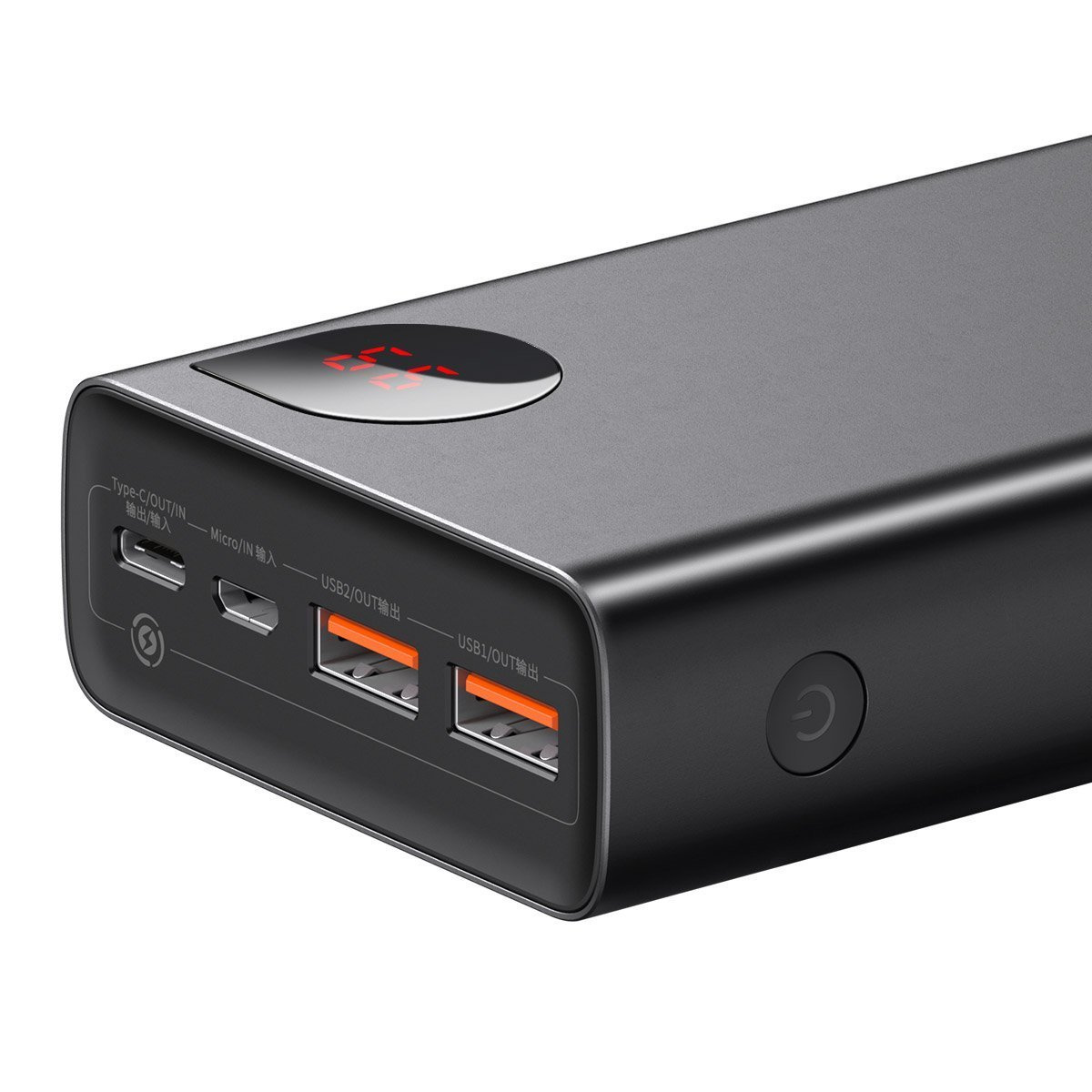 PowerBank Baseus Adaman Metal 20000mAh, PD, QC 3.0, 65W, 2xUSB + USB-C + micro USB, (black)
